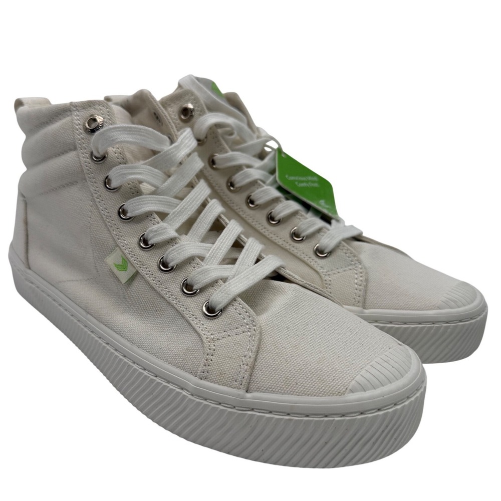 Cariuma OCA High Off-White Canvas Sneakers Mens 8.5 Womens 10 XS 100303W01M